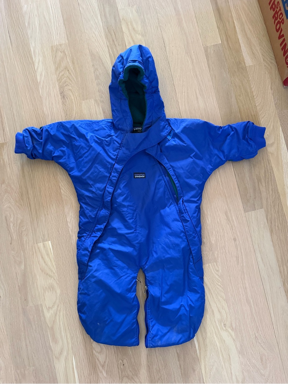 Vintage Patagonia Blue Infant Bunting Snowsuit
